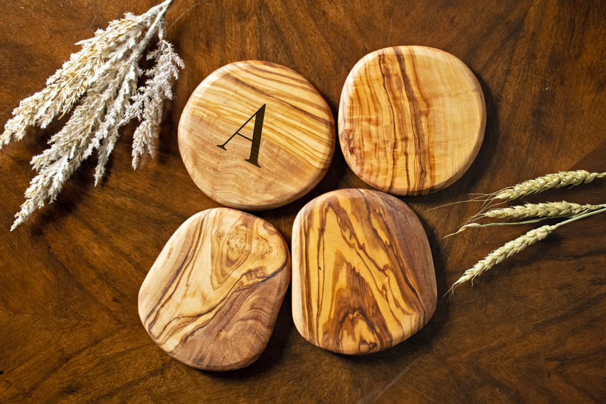 Personalized Olive Wood Coasters