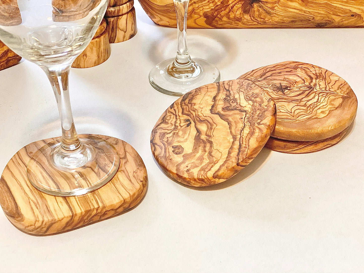 Personalized Olive Wood Coasters